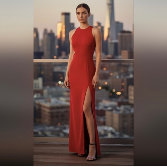 Elizabeth and James Red Maxi Dress Size 8 - Picture 2 of 6